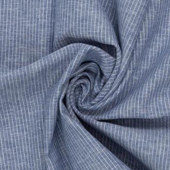 Baumwoll-Leinen Paul Streifen meliert Jeansblau von Swafing